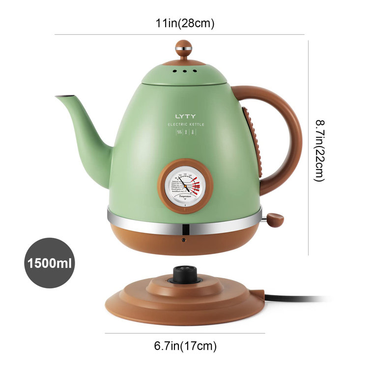 LUXESIT Electric Kettle With Thermometer Stainless Steel 1.5L